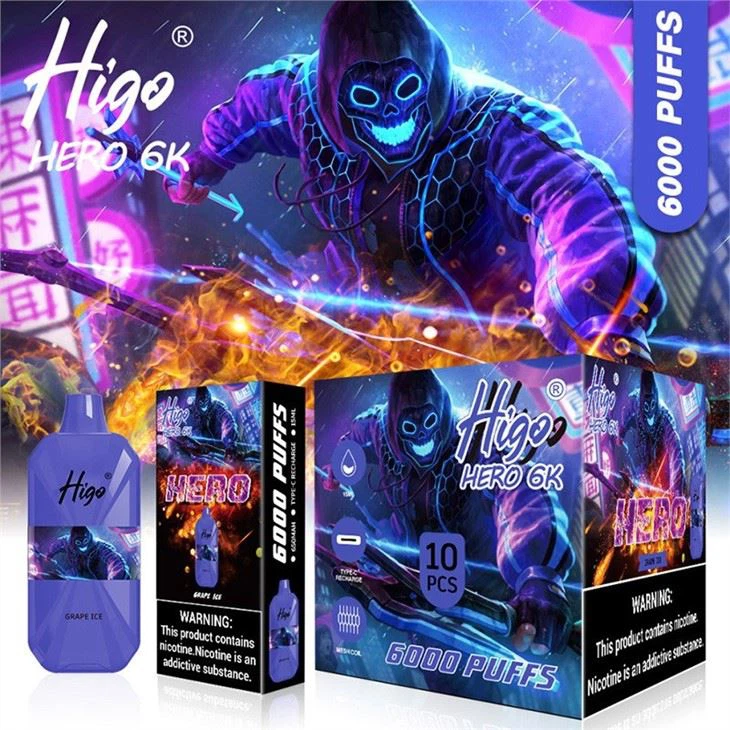 Higo HERO 6K 6000 elektrooniline sigarett ühekordselt kasutatav vape